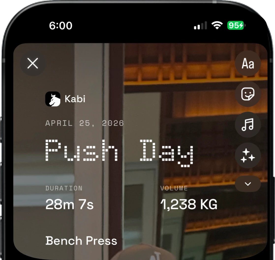 Kabi finished workout sharing screen